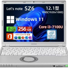 Panasonic Let’s note CF-SZ6 Core i3-7100U 第7世代 メモリ8GB SSD256GB 12.1型 FHD（1920×1080） Windows 11 Office 2019 Webカメラ Wi-Fi HDMI VGA 超軽量 初期設定済み 中古ノートパソコン・整備済み品・送料無料・90日保証
