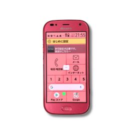 docomo らくらくスマートフォン F-42A レッド ワンセグTV FMラジオ 防犯ブザー 災害時の情報収集などに ネット制限〇