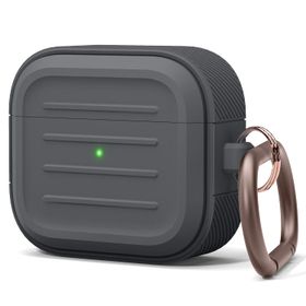 elago AirPods 3 対応 ケース 落下防止 カラビナ 付 耐衝撃 シリコン カバー 衝撃 吸収 ソフト タフ 保護 ケースカバー 衝撃吸収 傷防止