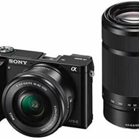 【中古】 ソニー ミラーレス一眼 α6000 ダブルズームレンズキット E PZ 16-50mm F3.5-5.6 OSS + E 55-210mm F4.5-6.3 OSS ブラック ILCE-6000Y B 当店保証30日間 人気 ミラーレス 一眼