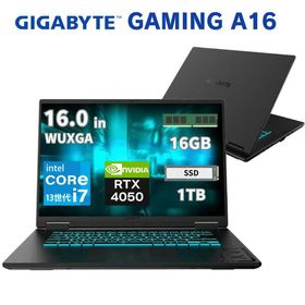 GIGABYTE 16インチ ゲーミングノートパソコン GAMING A16 第13世代 intel core i7 メモリ 16GB SSD 1TB NVIDIA Geforce RTX 4050 Windows