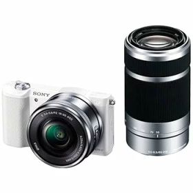 【中古】【39shop】SONYソニー★ミラーレス一眼 α5100 ダブルズームキット E PZ 16-50mm F3.5-5.6 OSS + E 55-210mm F4.5-6.3 OSS ホワイト ILCE-5100Y(非常に良い)