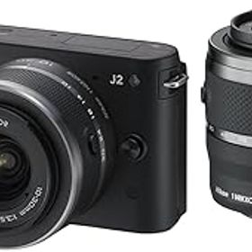 【中古】Nikon ミラーレス一眼カメラ Nikon 1 (ニコンワン) J2 ダブルズームキット ブラック N1J2WZBK