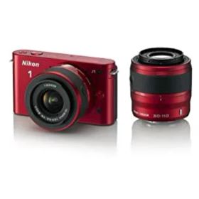【中古-非常に良い】 Nikon ニコン ミラーレス一眼カメラ Nikon ニコン 1 (ワン) J1 (ジェイワン) ダブルズームキット レッド N1 J1WZ RD