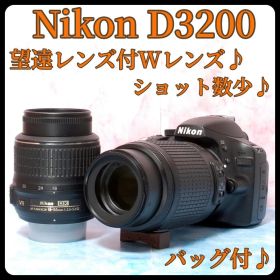 Nikon D3200☆一眼レフカメラ☆簡単操作☆S数少☆望遠付Wレンズ
