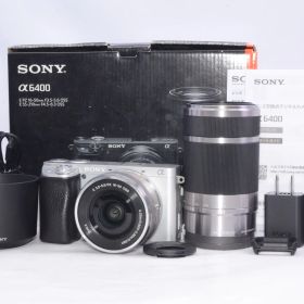 SONY ソニー α6400 ダブルキット SELP1650 F3.5-5.6+SEL55210 F4.5-6.3 SEL55210 シルバー
