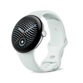 Google Pixel Watch 5（45 mm） Polished Silver アルミケース / Fog アクティブ バンド（第 2 世代） Wi-Fi