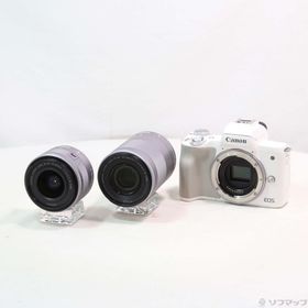 (中古)Canon EOS Kiss M ホワイト ダブルズームキット(295-ud)