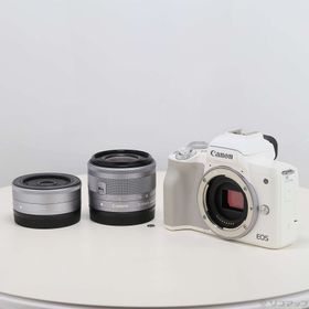 (中古)Canon EOS Kiss M ダブルレンズキット ホワイト(297-ud)