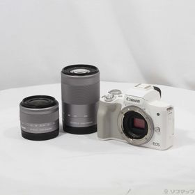 (中古)Canon EOS Kiss M ホワイト ダブルズームキット(348-ud)
