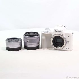 (中古)Canon EOS Kiss M ダブルレンズキット ホワイト(258-ud)