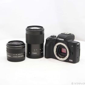 (中古)Canon EOS Kiss M ダブルズームキット ブラック(198-ud)