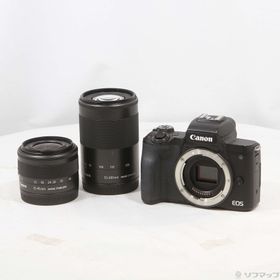 (中古)Canon EOS Kiss M ダブルズームキット ブラック(258-ud)