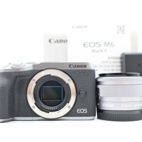 キャノン Canon EOS M6 Mark II 4K Camera 15-45mm Lens Silver 元箱 [美品] #Z6771A