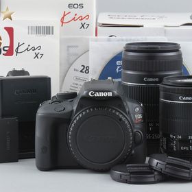 【中古】Canon キヤノン EOS Kiss X7 ダブルズームキット ブラック シャッター回数僅少 元箱付き