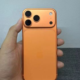 オレンジカラー iPhone17 ProMax 256G オリジナル背面デザイン 中古美品 全機能確認済み