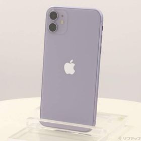 〔中古〕Apple(アップル) iPhone11 64GB パープル MWLX2J／A SIMフリー〔247-ud〕