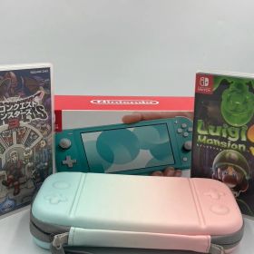 【埼玉発】Nintendo Switch Lite ターコイズ 本体 ソフト2本 ケース付 初期化済み