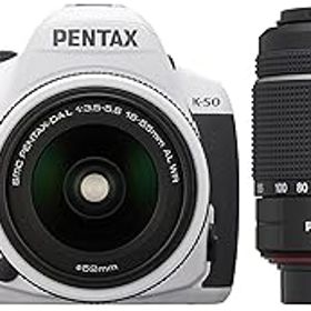 【中古】(非常に良い)RICOH デジタル一眼レフ PENTAX K-50 DAL18-55mmWR・DAL50-200mmWRダブルズームキット ホワイト K-50 WZOOM KIT WHITE 10952