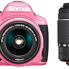 【中古】(非常に良い)RICOH デジタル一眼レフ PENTAX K-50 DAL18-55mmWR・DAL50-200mmWRダブルズームキット ピンク K-50 WZOOM KIT PINK 10995