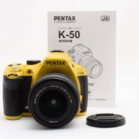 ★訳あり美品★ショット数 6428回★ ペンタックス PENTAX K-50 イエロー 18-55mm レンズキット★ ＃4084