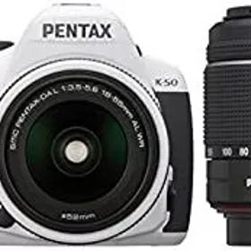 【中古】 RICOH リコー デジタル一眼レフ PENTAX K-50 DAL18-55mmWR・DAL50-200mmWRダブルズームキット ホワイト K-50 WZOOM KIT WHITE 10952
