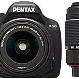 【中古】(非常に良い)RICOH デジタル一眼レフ PENTAX K-50 DAL18-55mmWR・DAL50-200mmWRダブルズームキット ブラック K-50 WZOOM KIT BLACK 10907
