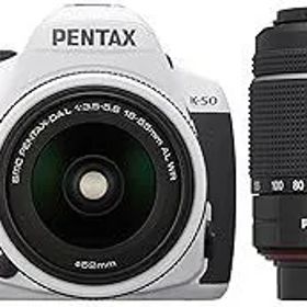 【中古】(非常に良い)RICOH デジタル一眼レフ PENTAX K-50 DAL18-55mmWR・DAL50-200mmWRダブルズームキット ホワイト K-50 WZOOM KIT WHITE 10952