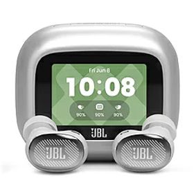 JBL(ジェービーエル) 完全ワイヤレスイヤホン シルバー JBLLIVEBUDS4SIL ［ワイヤレス(左右分離) /カナル型 /ノイズキャンセリング対応 /Bluetooth対応］ JBLLIVEBUDS4SIL 【864】