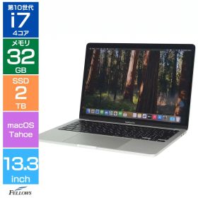【Cランク 訳あり】中古 Apple MacBook Pro 13インチ 2020 A2251 シルバー Core i7 2.3GHz メモリ32GB SSD 2TB TouchBar Touch ID macOS Tahoe JIS配列 ノートパソコン