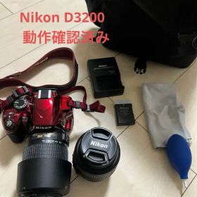 Nikon D3200 レッド ダブルズームキット 動作確認済み