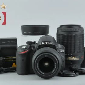 【中古】Nikon ニコン D3200 ダブルズームレンズキット ブラック シャッター回数僅少