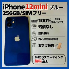 美品iPhone 12mini 256GB バッテリー新品100% SIMフリー