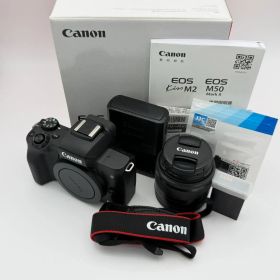 【美品・オマケ付】Canon キャノン EOS Kiss M2 レンズキット ブラック ミラーレス一眼カメラ