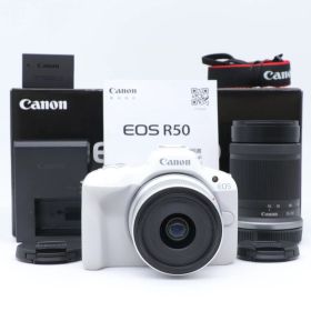 【送料無料】【美品】EOS R50 ダブルズームキット ホワイト