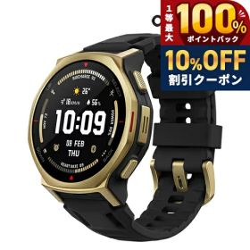 ＼全品10%OFFクーポン★21日10時まで／ アマズフィット T-Rex 3 Pro 44mm 充電式クォーツ スマートウォッチ ブランド メンズ レディース チタン Bluetooth Amazfit SP170079-C238 デジタル ブラックゴールド 黒