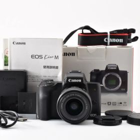 【返品保証】★極上品★キヤノン Canon EOS Kiss M レンズキット 15-45mm ブラック《ショット数1,000回未満》★ L516#8552