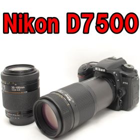 【美品☆動作良品】Nikon D7500 望遠ダブルズームキット Wi-Fi搭載 スマホ転送 運動会 スポーツ観戦 紅葉 旅行 推し活 付属品多数