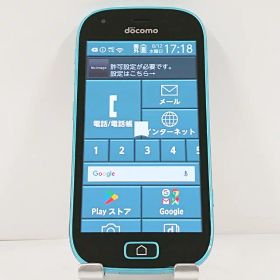 らくらくスマートフォン me F-03K ドコモ ブルー 送料無料 本体 c22019 【中古】