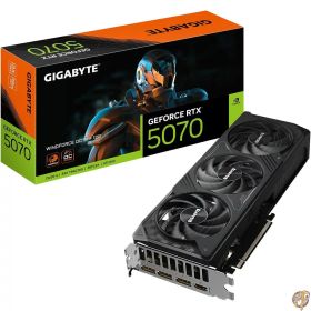 GIGABYTE GeForce RTX 5070 WINDFORCE OC SFF 12G グラフィックスカード、12GB 192ビットGDDR7、PCIe 5.0、WINDFORCE冷却システム、GV-N5070WF3OC-12GD ビデオカード。