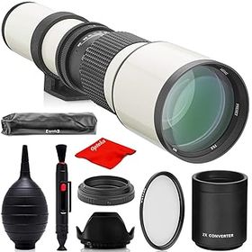 【中古】【39shop】Opteka★500mm/1000mm f/8 マニュアル望遠レンズ Nikon Fマウント D6、D5、D4、D850、D810、D800、D780、D750、D610、D600、D500、D7500、D7200、（良い）