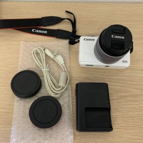 ＃【動作未確認】Canon EOS M10 ミラーレス一眼 ホワイト EF-M 15-45mm レンズキット 充電器付き【カメラ1】【2】