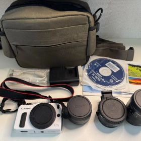 Canon EOS M 22mm 18-55mm レンズ2本 白 アダプター付