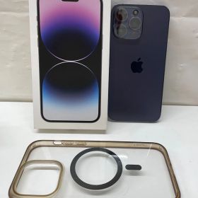 【管理番号-SK】Apple iPhone 14 Pro Max ディープパープル SIMフリー 128GB バッテリー87％ 簡易動作確認 初期化済 spigen magsafe ケース付