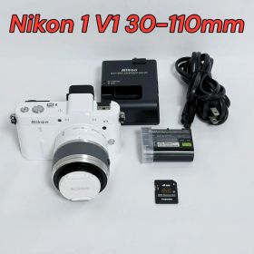 【動作確認済】Nikon 1 V1 ホワイト 30-110mmレンズ バッテリー