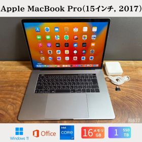 ［美品］Apple MacBook Pro（15インチ, 2017）/ Core i7 / メモリ16GB / SSD1TB / Radeon Pro 560 / Windows11 / Office2024 / RI677
