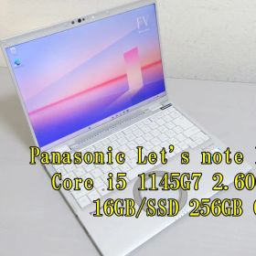 Panasonic Let's note FV1 CF-FV1RDAKS Core i5 1145G7 2.60GHz/16GB/SSD 256GB QHD Webカメラ Wi-Fi 6 Bluetooth 表示6450時間
