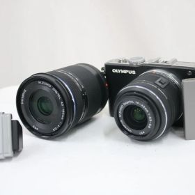 【返品保証】 【シャッター2545回】オリンパス Olympus PEN Lite E-PL3 ブラック 14-42mm 40-150mm ミラーレス一眼 e17456