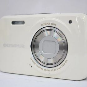 【返品保証】 オリンパス Olympus VH-210 5x ホワイト バッテリー付き コンパクトデジタルカメラ e17167