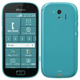 【中古】Bランク【やや傷や汚れあり】 SIMフリー F-03K 富士通 らくらくスマートフォンme docomo ブルー 利用制限〇(白ロム) 送料無料